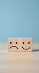 Mood Swing: Happy vs. Sad Blocks - Emotions, Feelings & Feedback. Understanding Mental Health, Positivity, Negativity & Balance.