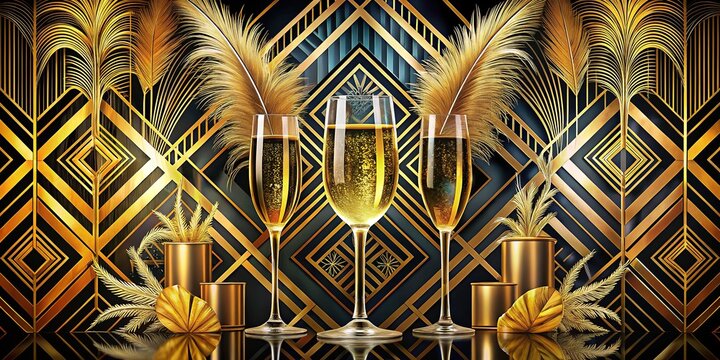 Roaring Twenties Party Background - Art Deco Style