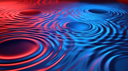 Vibrant ripples of red and blue liquid surfaces.