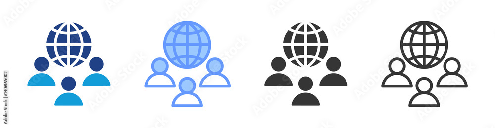 Poster culture icon set multiple style collection