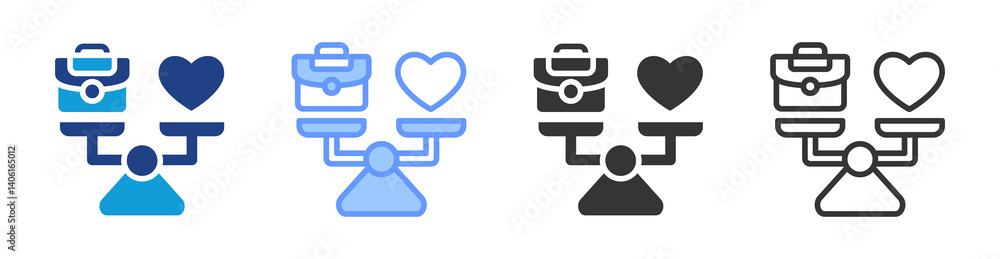 Poster work life icon set multiple style collection