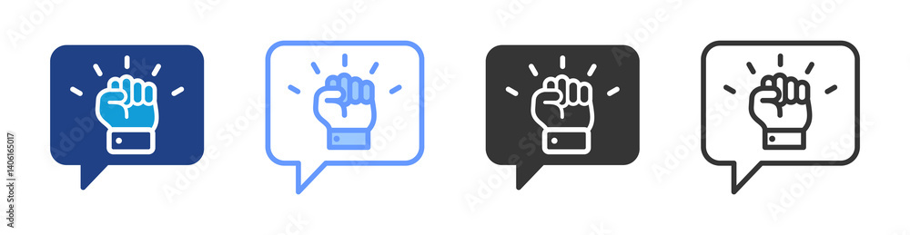 Poster motivation icon set multiple style collection