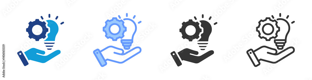 Poster Innovation icon set multiple style collection