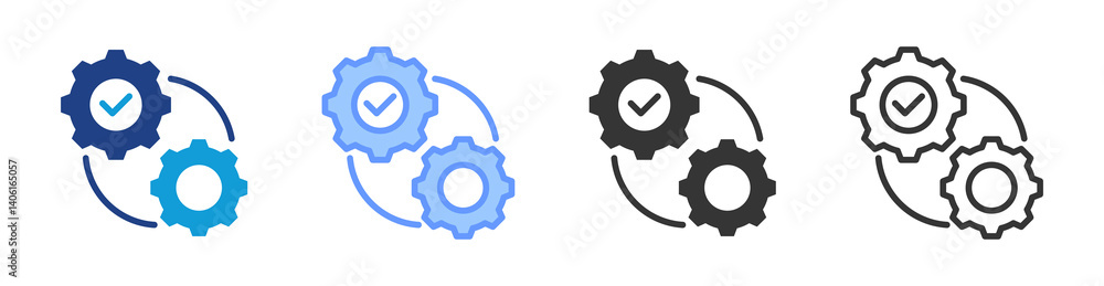 Poster Management icon set multiple style collection