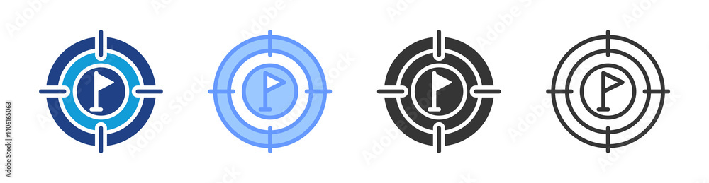 Poster Goal icon set multiple style collection