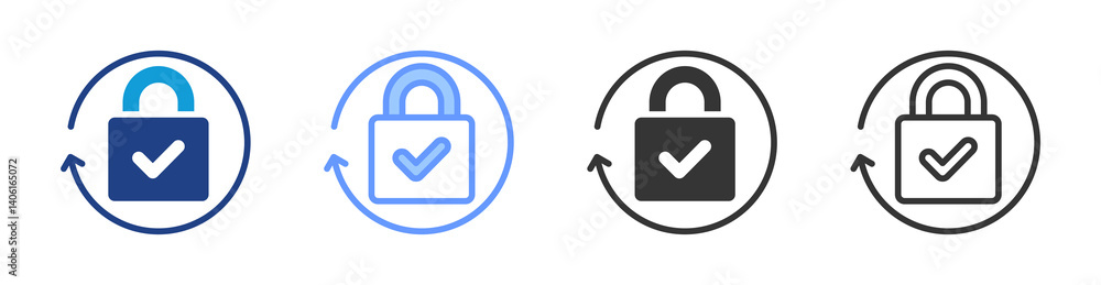Poster Security icon set multiple style collection