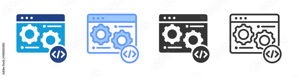 Poster Software icon set multiple style collection