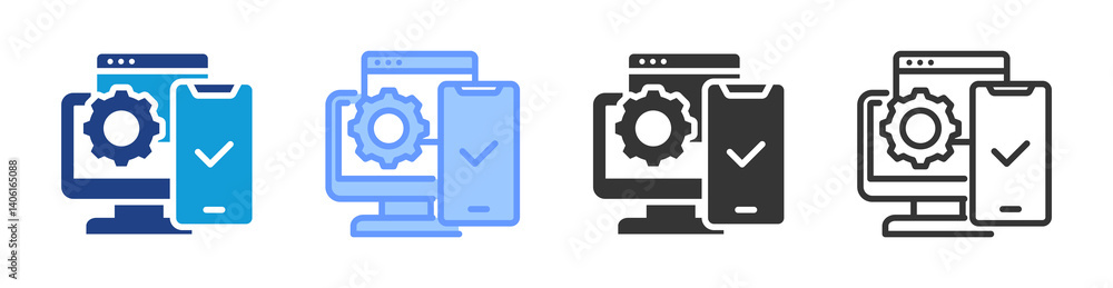 Poster Platform icon set multiple style collection