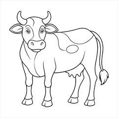 Cow Coloring Page Black