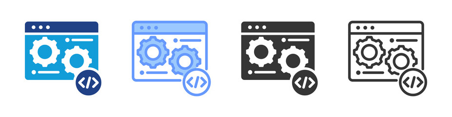 Software icon set multiple style collection