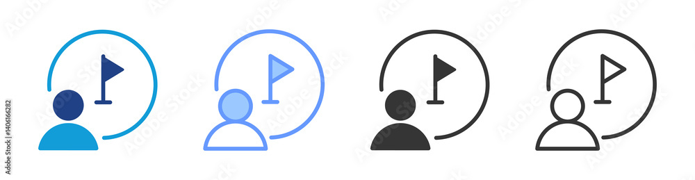 Poster Challenge icon set multiple style collection