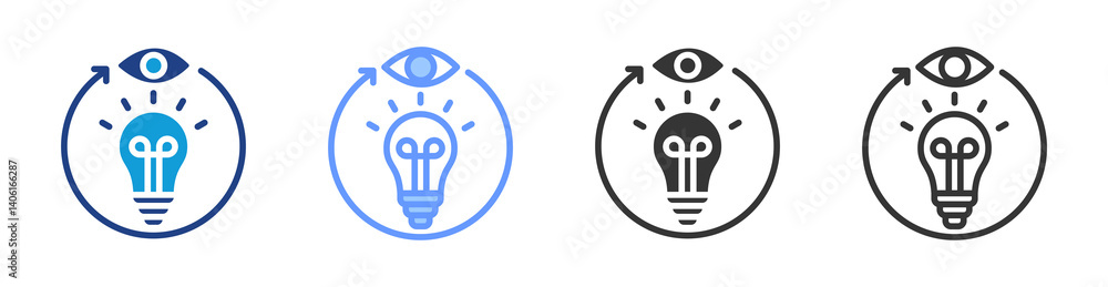 Poster New Perspective icon set multiple style collection