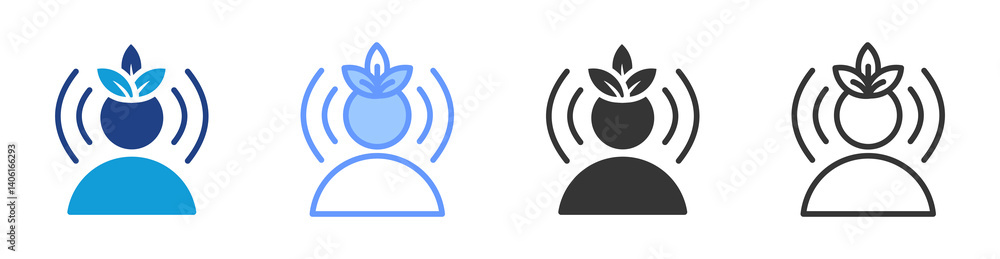 Poster Mindfulness icon set multiple style collection