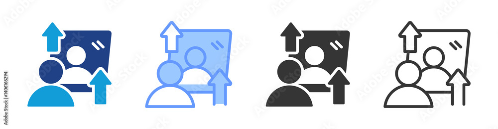 Poster Self Reflection icon set multiple style collection