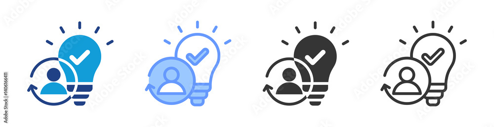 Poster innovation icon set multiple style collection