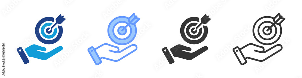 Poster overcoming icon set multiple style collection