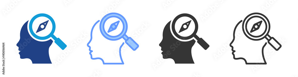 Poster Self Discovery icon set multiple style collection