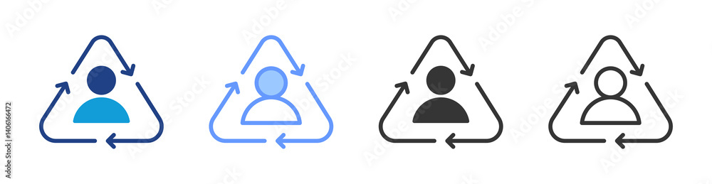 Poster Rebirth icon set multiple style collection