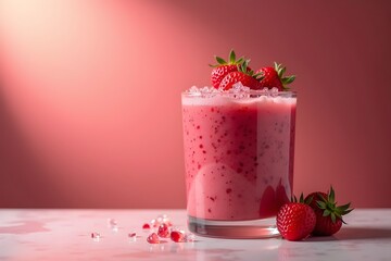 Strawberry smoothie, healthy red fruits