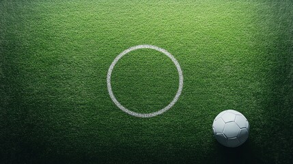 Minimal graphic of green football pitch layout for sports presentation
