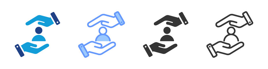 Empowerment icon set multiple style collection