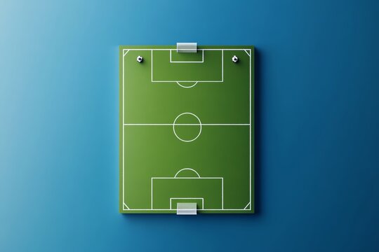Top view football pitch with team names and formation layout, match preview graphic
