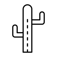 Cactus  Vector Line Icon Design