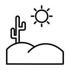 Desert  Vector Line Icon Design
