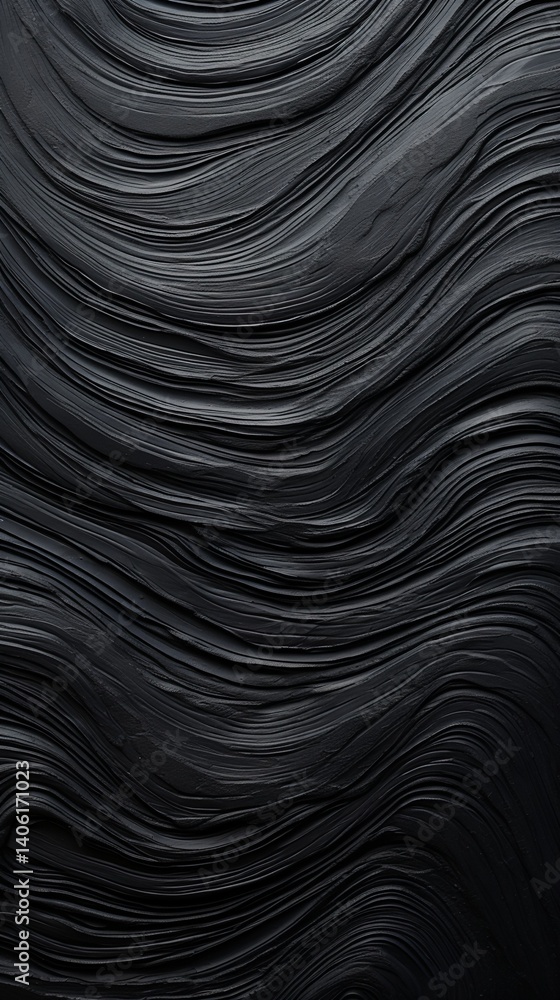 Poster abstract dark gray undulating wave texture