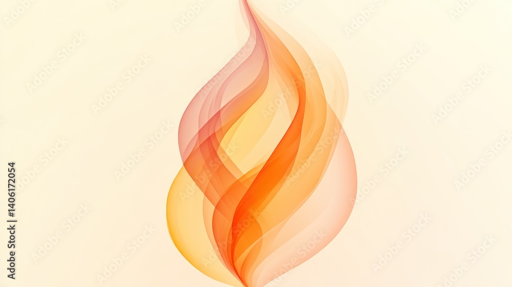Poster abstract flame design with soft gradient colors for creative projects