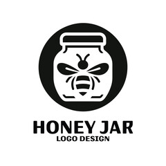 Honey Jar Vector Logo Design
