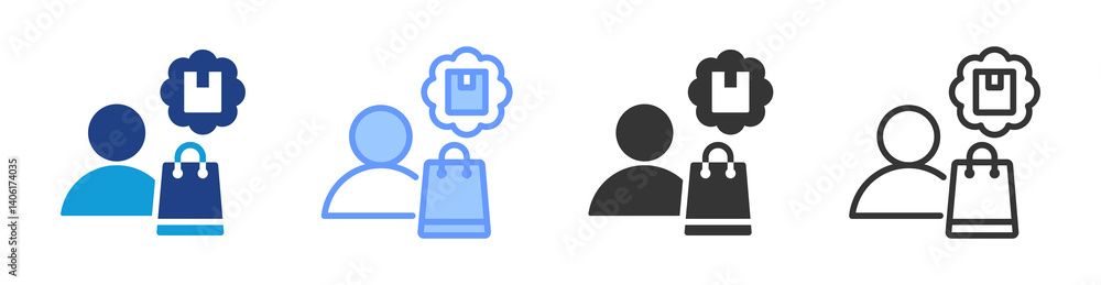 Poster Customer icon set multiple style collection