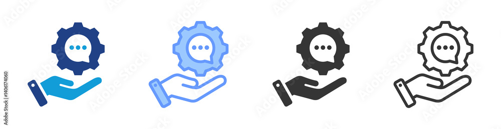 Aufkleber Service icon set multiple style collection