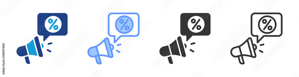 Poster promotion icon set multiple style collection