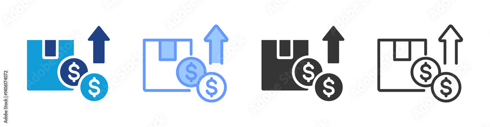 Poster Sales icon set multiple style collection