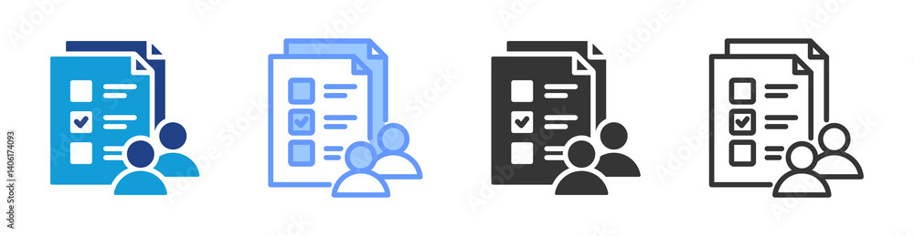 Poster Survey icon set multiple style collection