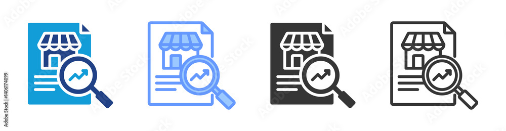 Poster Research icon set multiple style collection