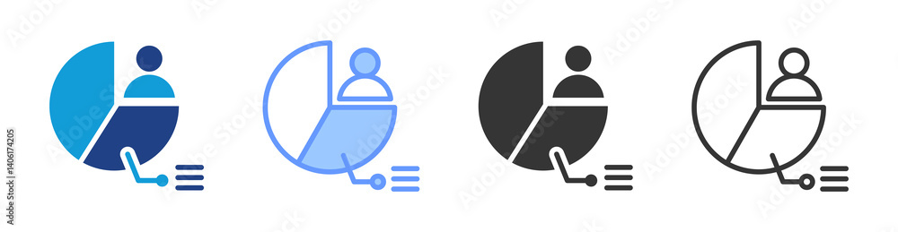 Poster Demographic icon set multiple style collection