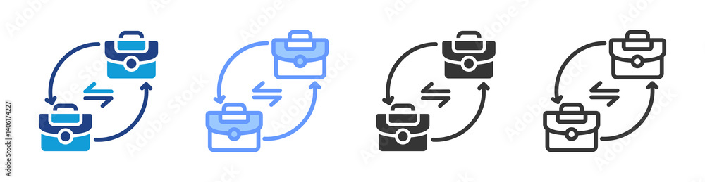 Poster b2b icon set multiple style collection