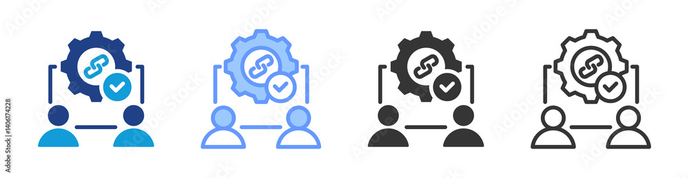 Aufkleber crm icon set multiple style collection
