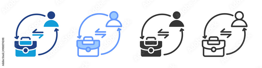 Poster B2C icon set multiple style collection