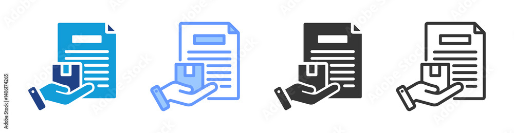 Poster Collateral icon set multiple style collection