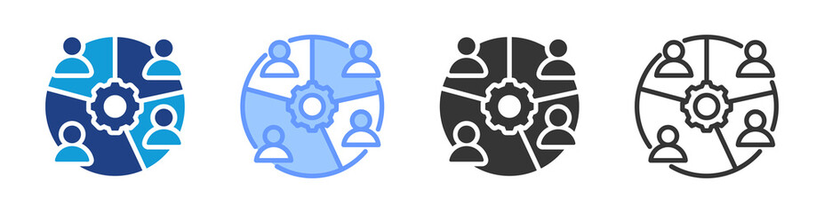 Segmentation icon set multiple style collection