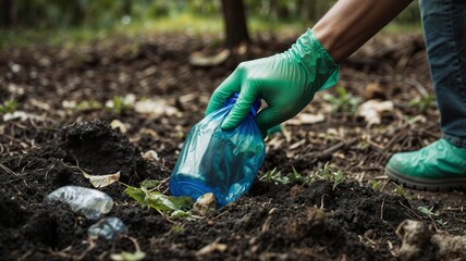 Fototapeta premium Earth Day cleanup action 