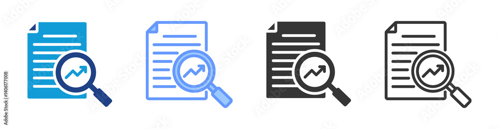 Poster Descriptive Analytic icon set multiple style collection
