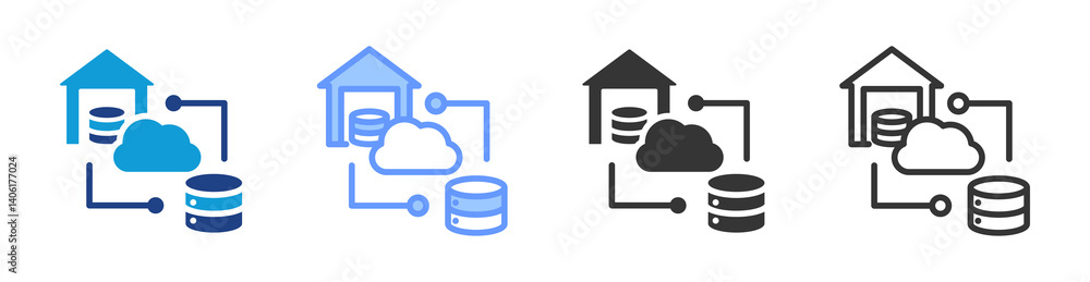 Poster Etl icon set multiple style collection