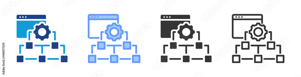 Poster Framework icon set multiple style collection