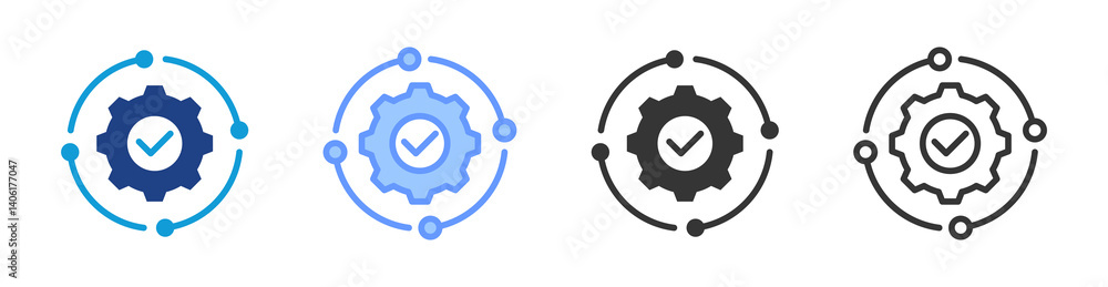 Aufkleber integration icon set multiple style collection
