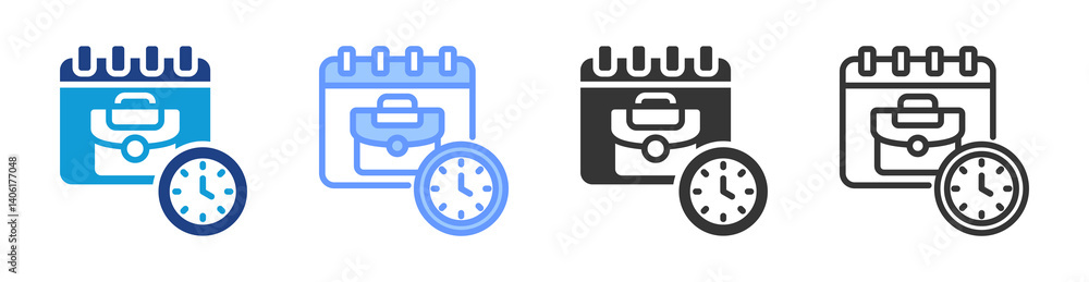 Aufkleber Job Scheduling icon set multiple style collection