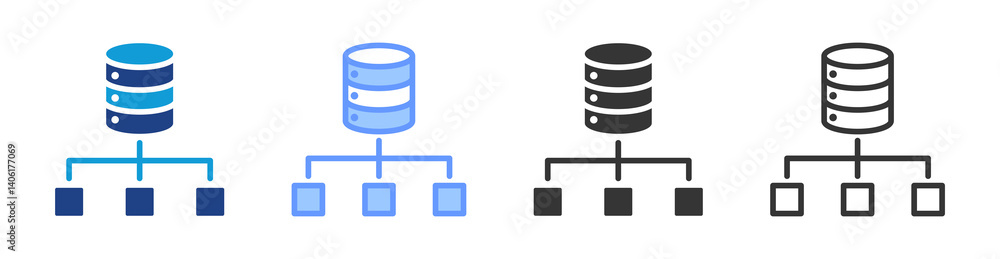 Poster Load Balancing icon set multiple style collection